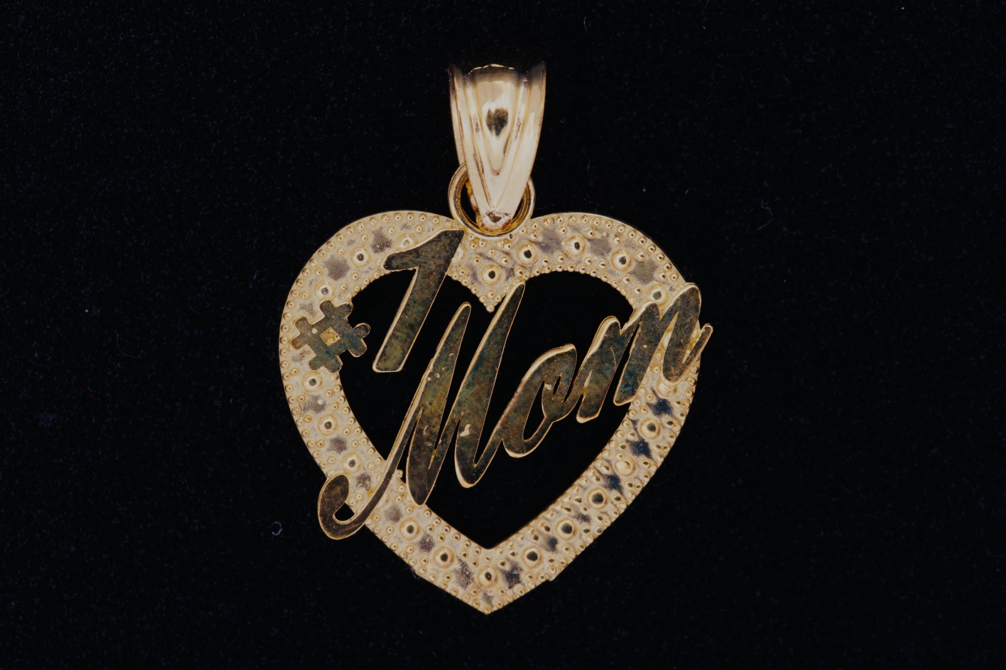 10K Yellow Gold MOM Pendant - 2