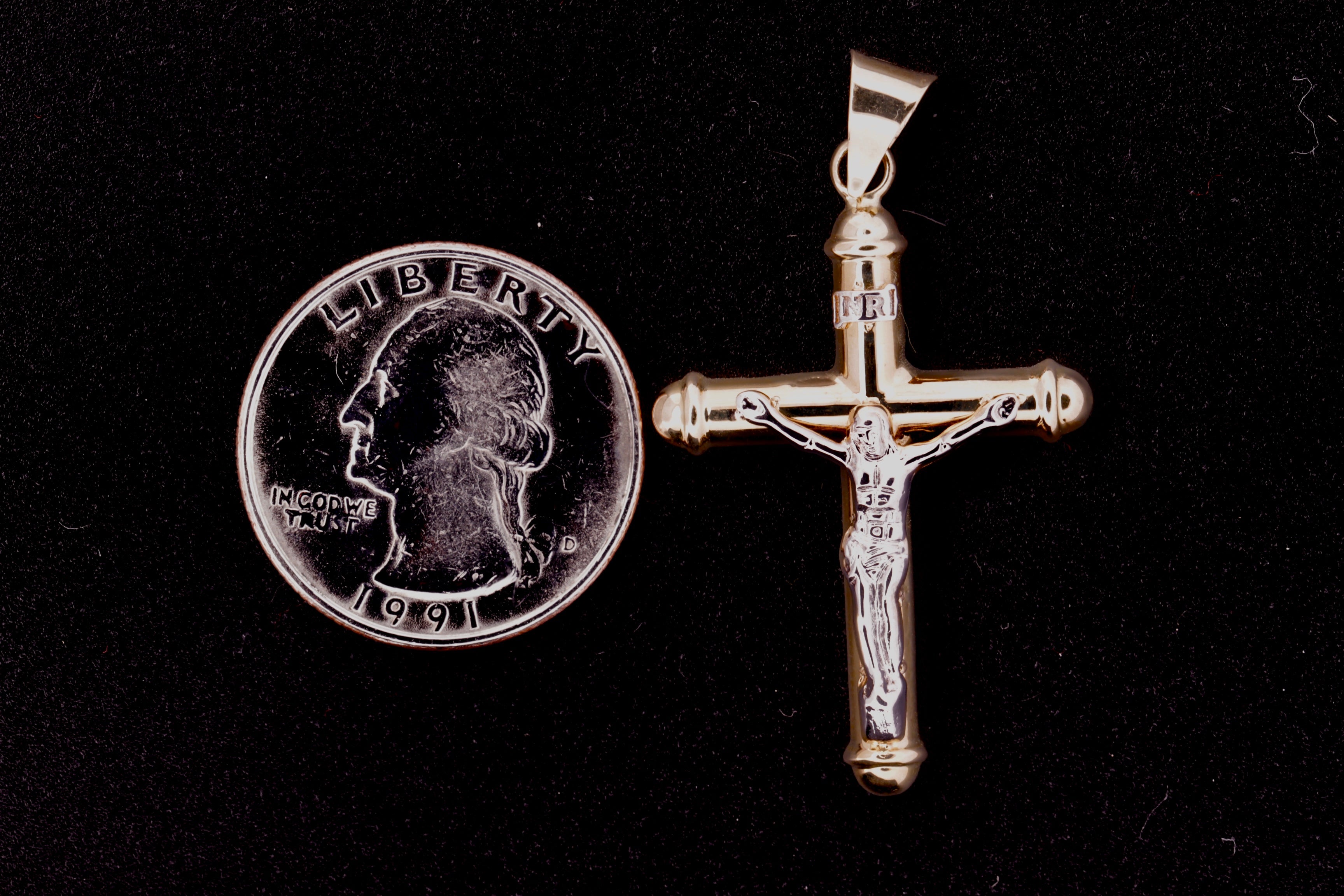 14K Crucifix Pendant - 1