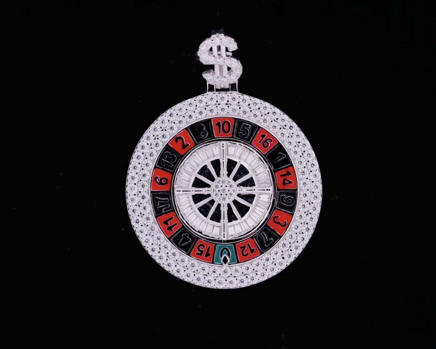 Sterling Silver Roulette Pendant with VVS Moissanite - 5.34 Carat