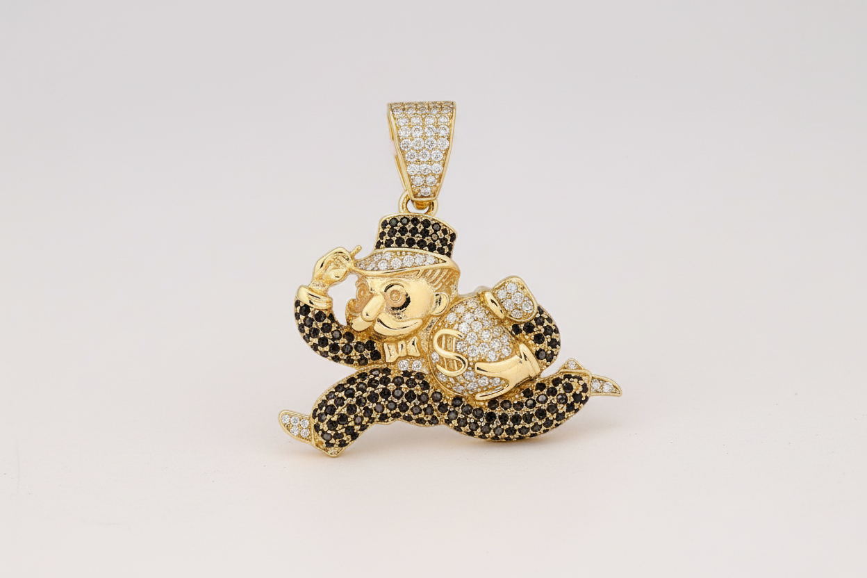 Sterling Silver Money Man Pendant – VVS Moissanite 1.9 CTW