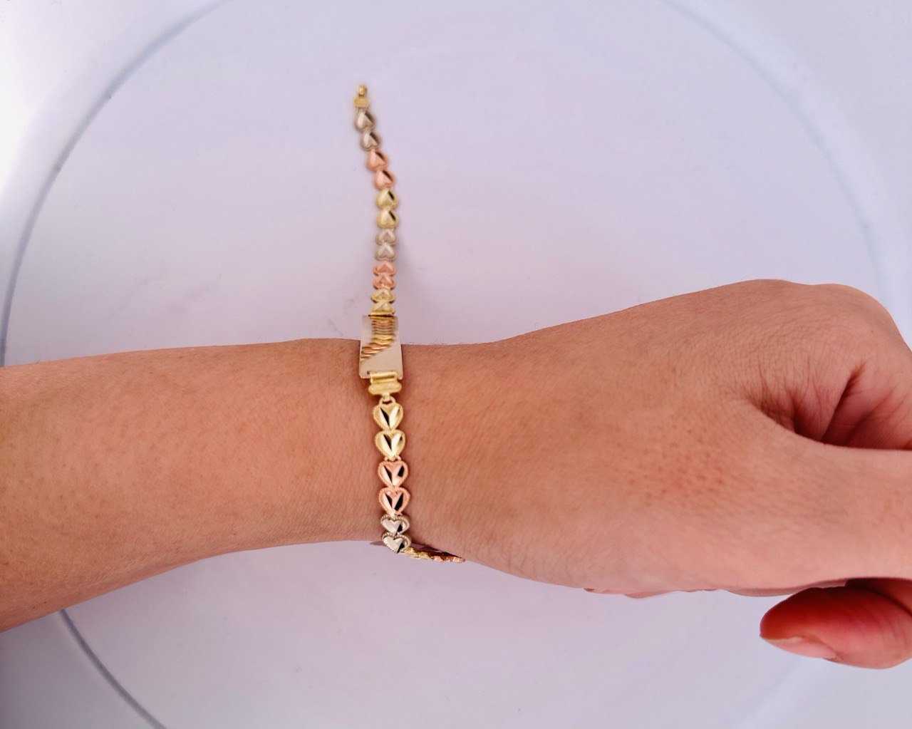 10K 3-Color ID Bracelet - 7.5MM