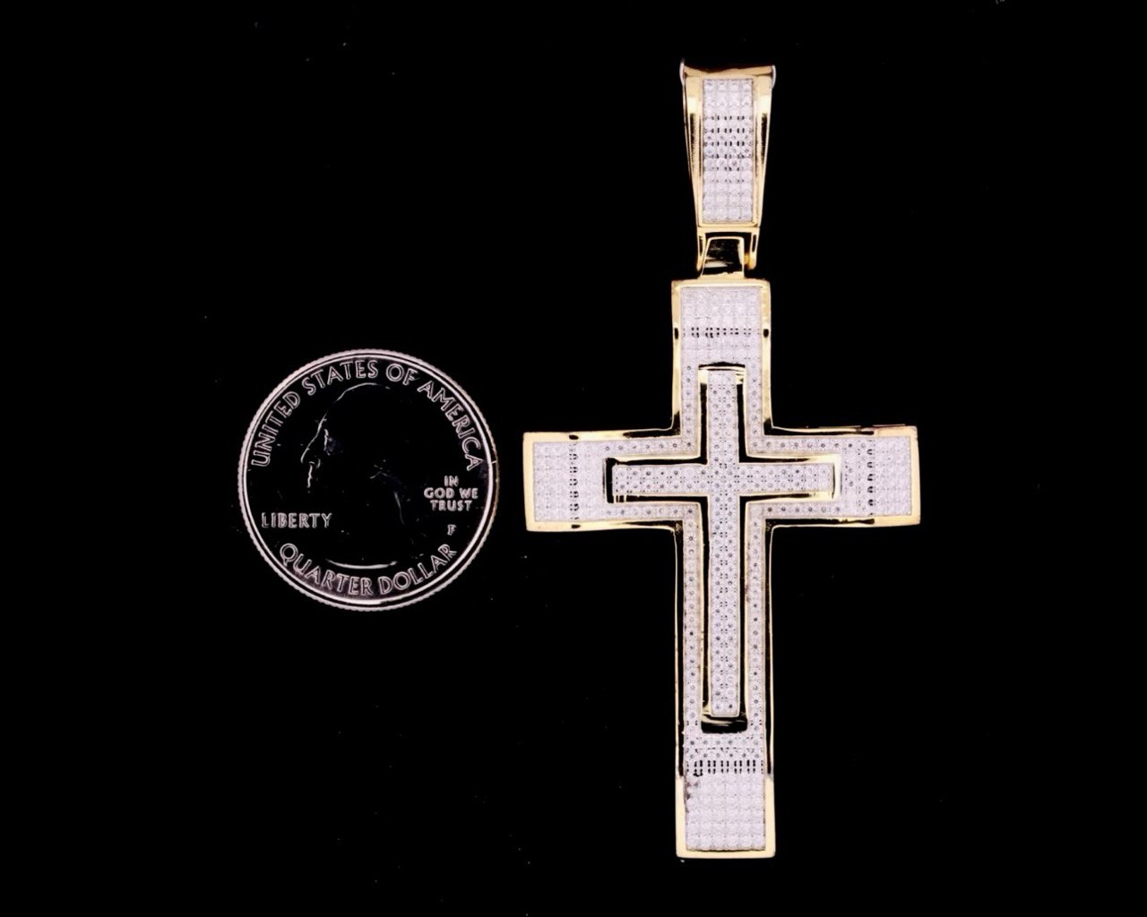 Sterling Silver Cross Pendant with VVS Moissanite - 2.65 Carat