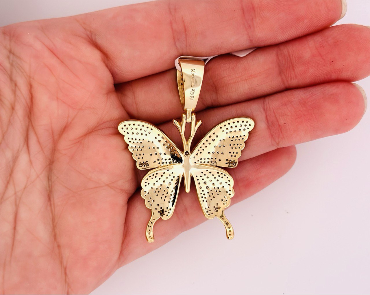 Sterling Silver Butterfly Pendant with VVS Moissanite - 2.65 Carat