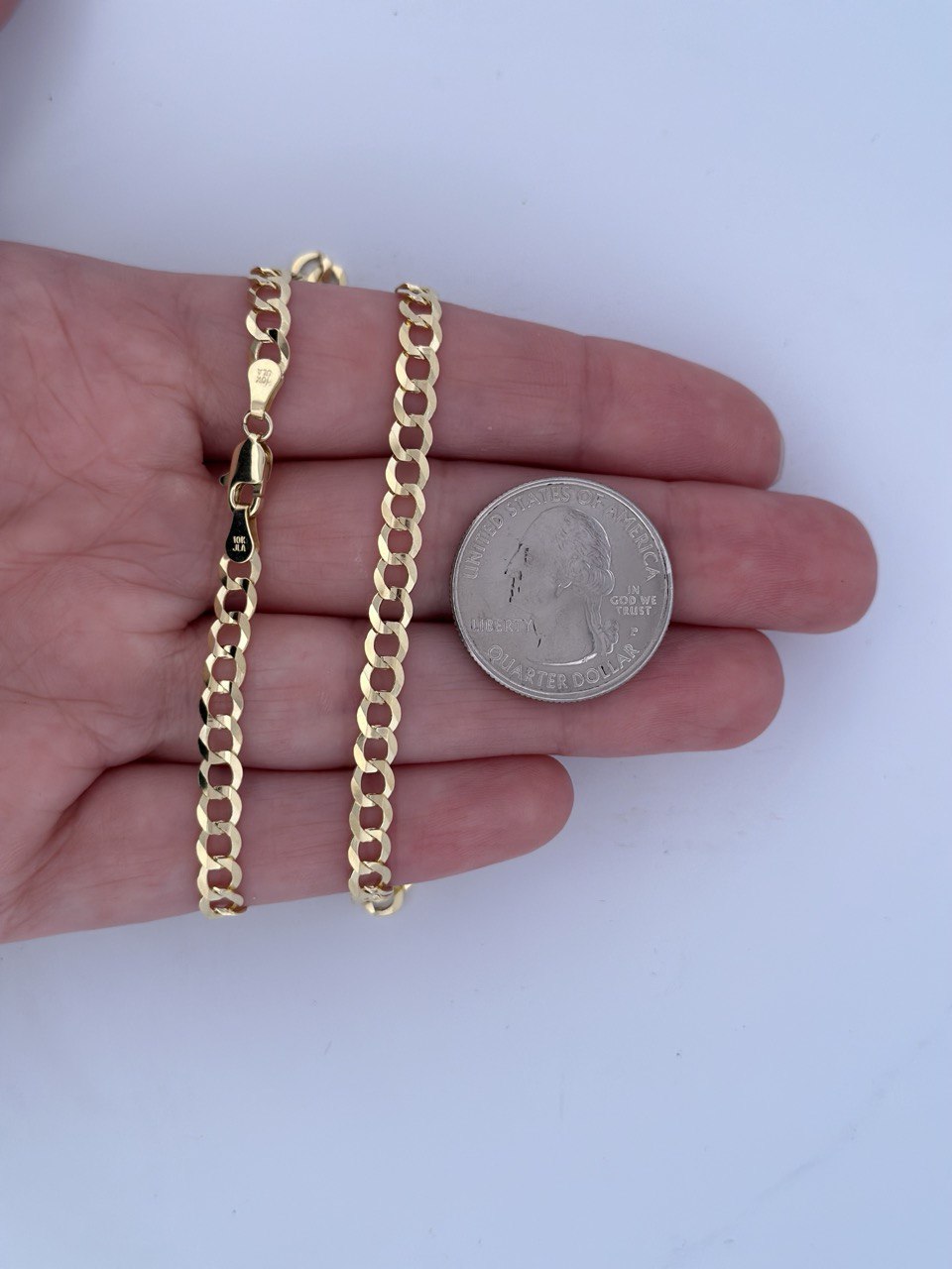 14K Yellow Gold Solid Cuban Chain - 4.7MM