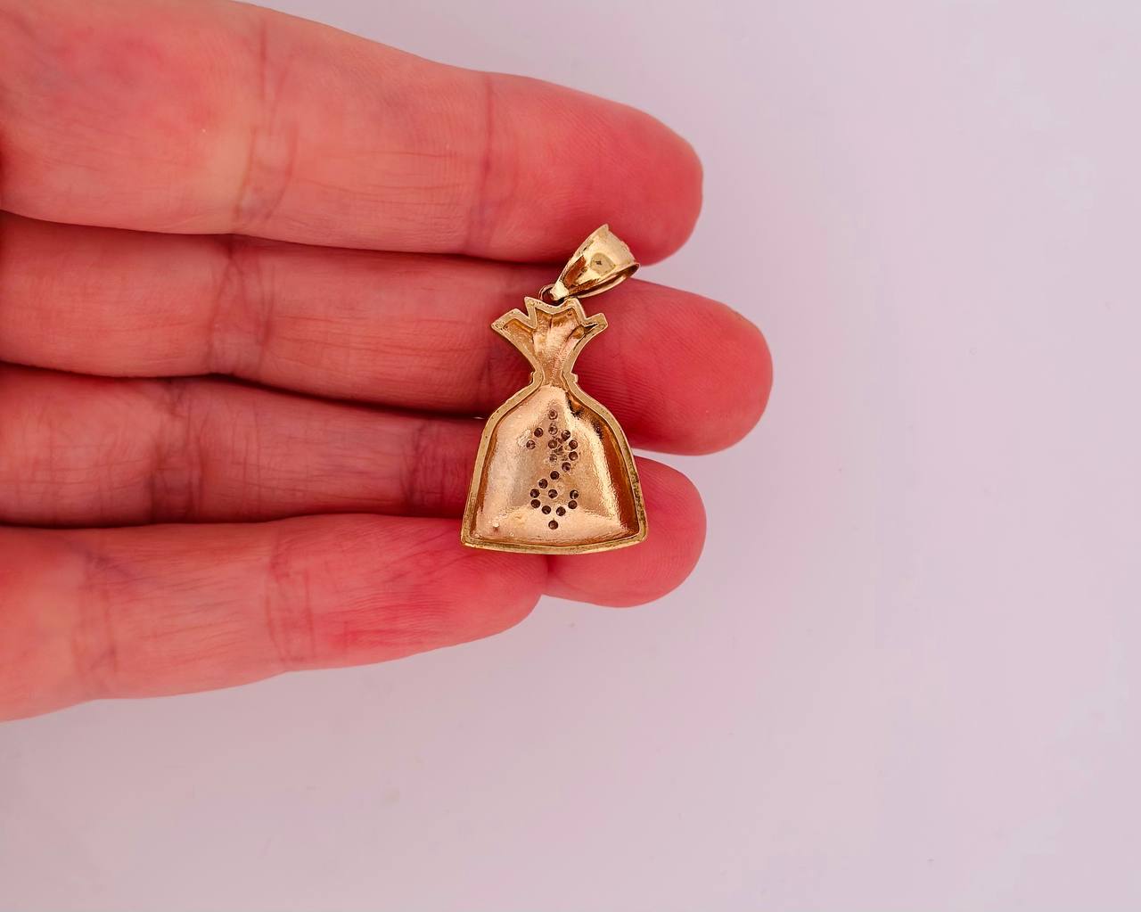 14K Money Bag Pendant with Diamonds