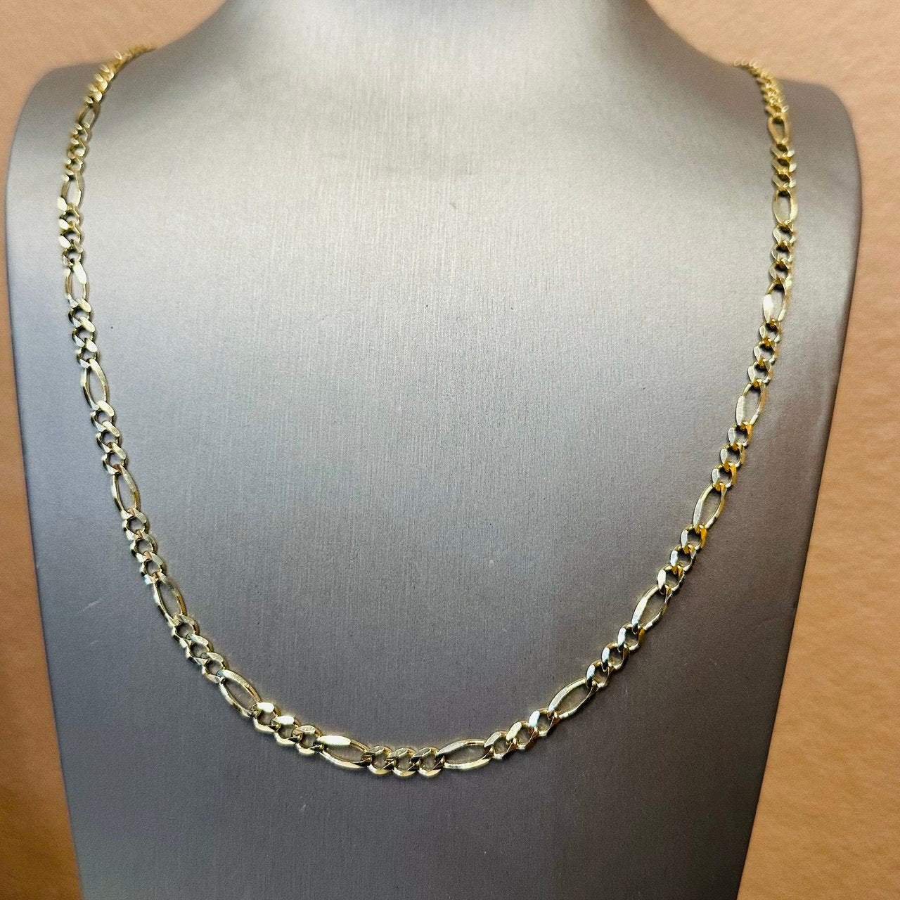 14K Yellow Gold Solid Figaro Chain - 4.5MM