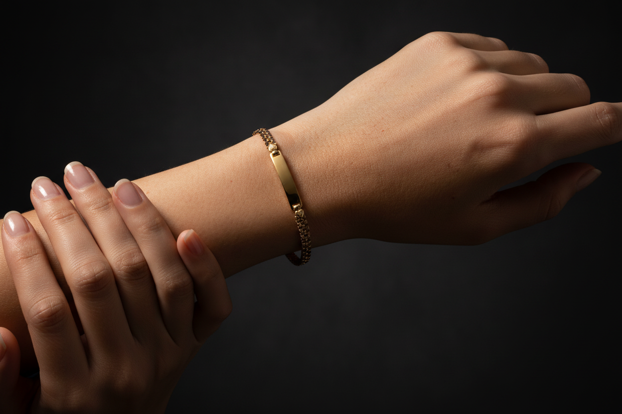 14K Three-Tone Gold ID Bracelet – 5MM