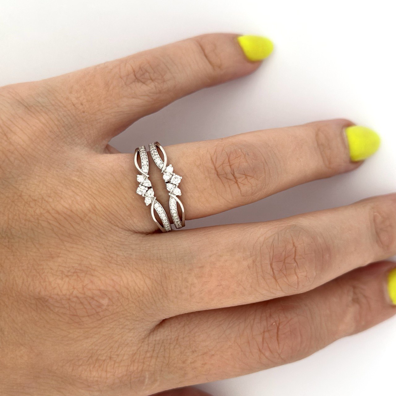 14K White Gold Diamond Ring Jacket - 0.38ctw