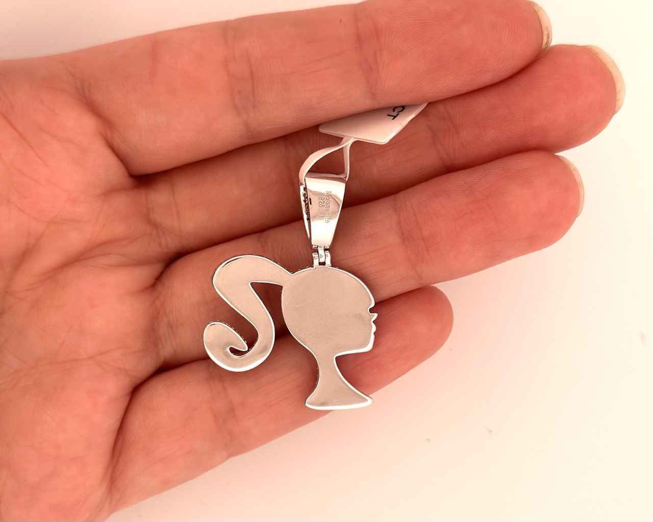 Sterling Silver Barbie Pendant with VVS Moissanite - 1.53 Carat