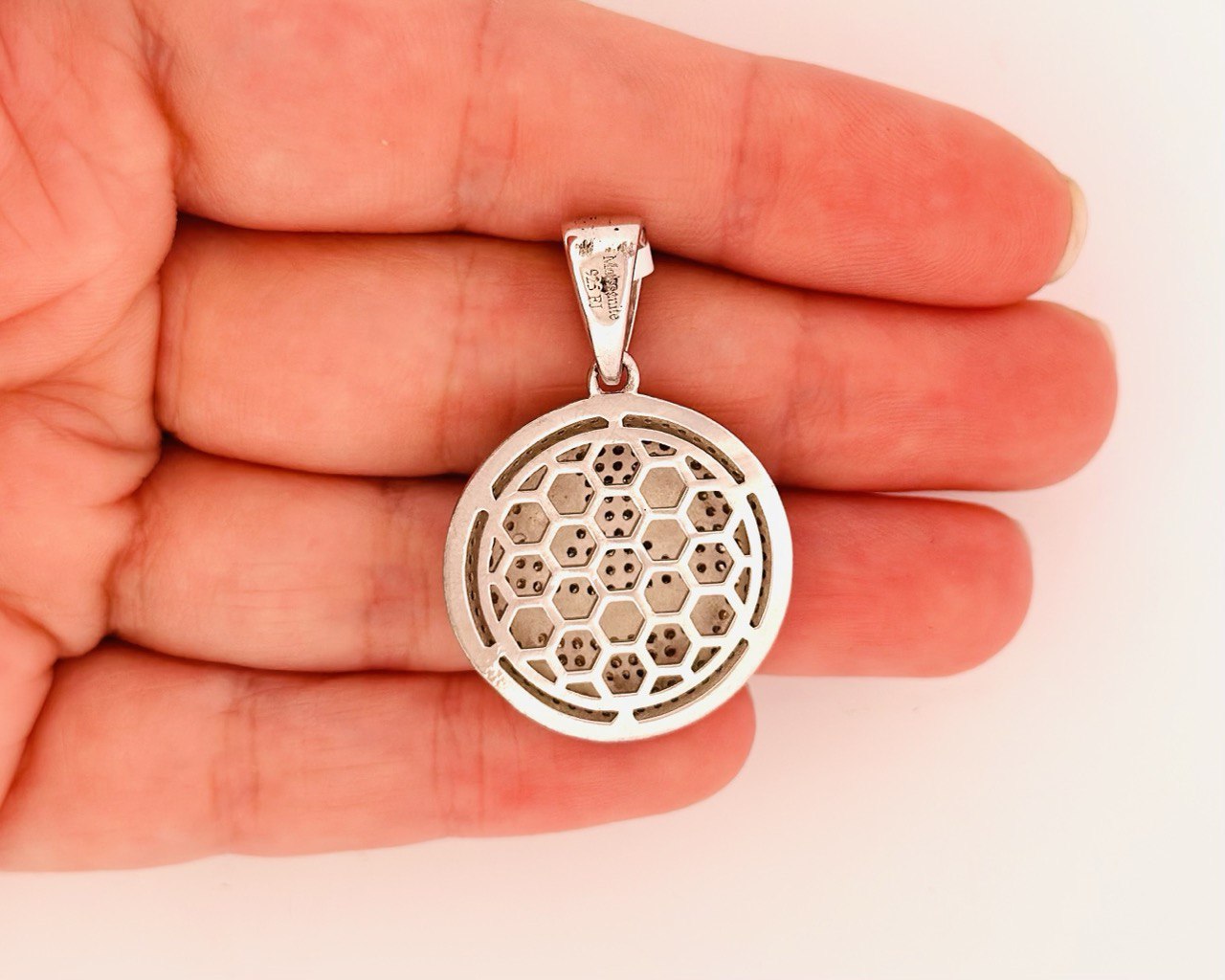 Sterling Silver Smiley Face Pendant with VVS Moissanite - 3.10 Carat