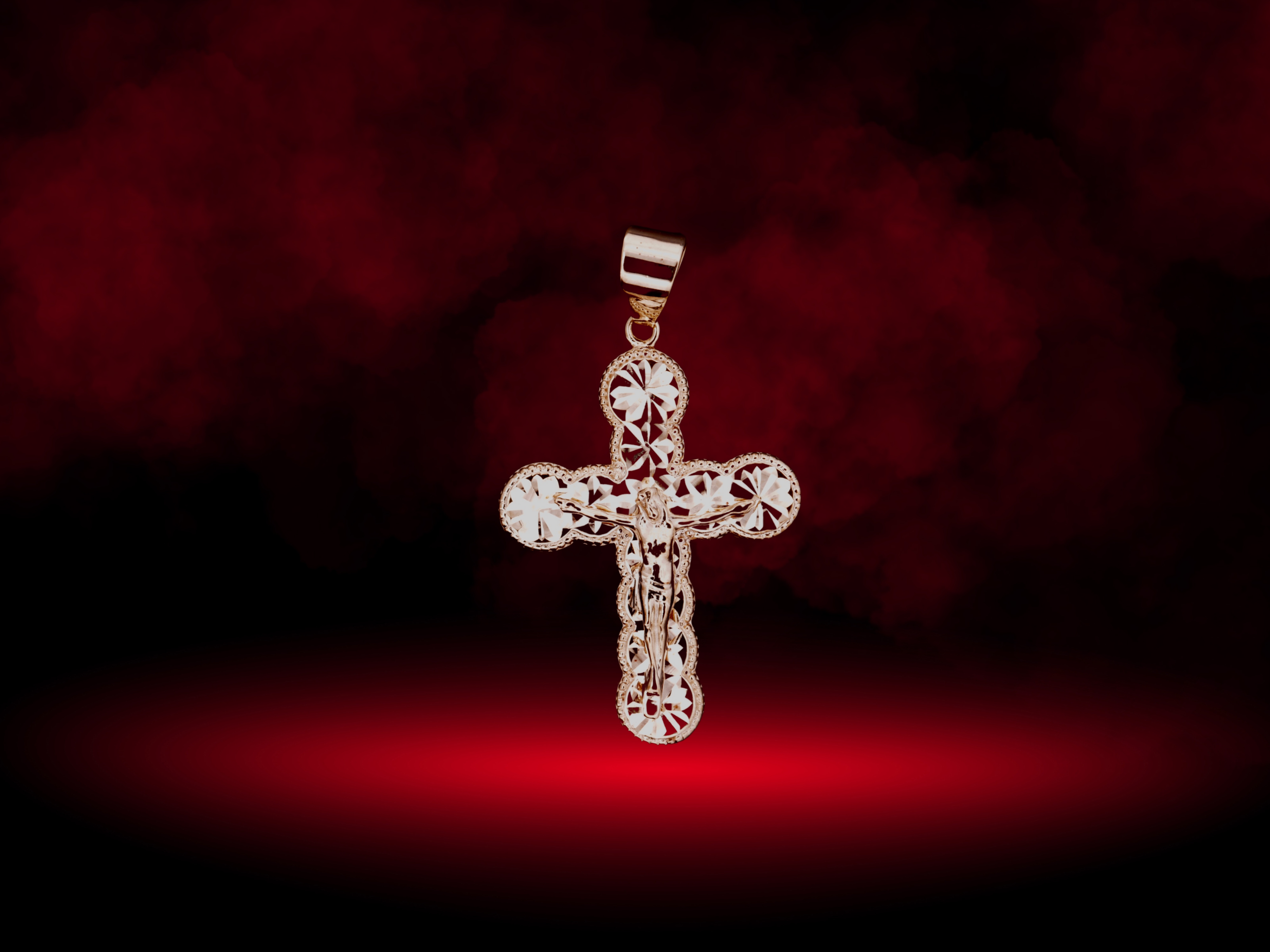 14K Gold Solid Cross Pendant