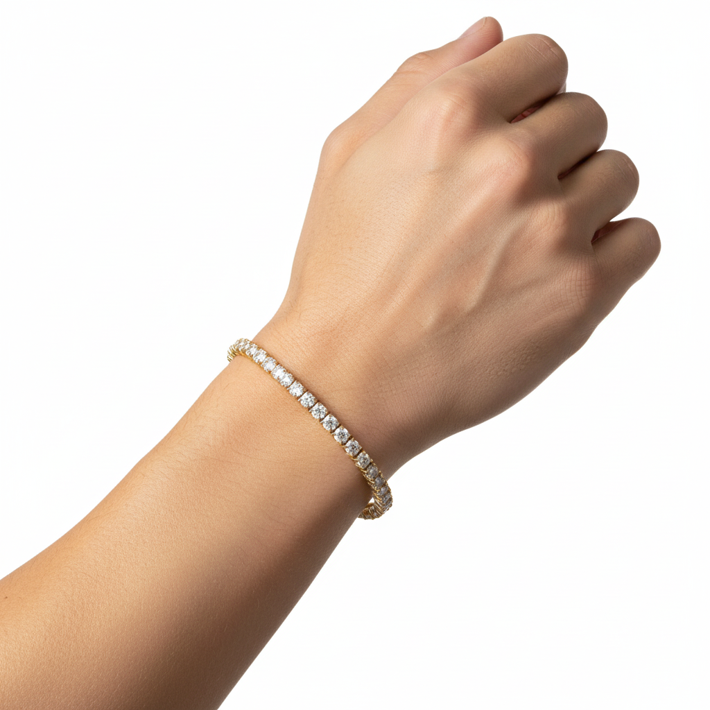 Sterling Silver Tennis Bracelet – VVS Moissanite – 3mm