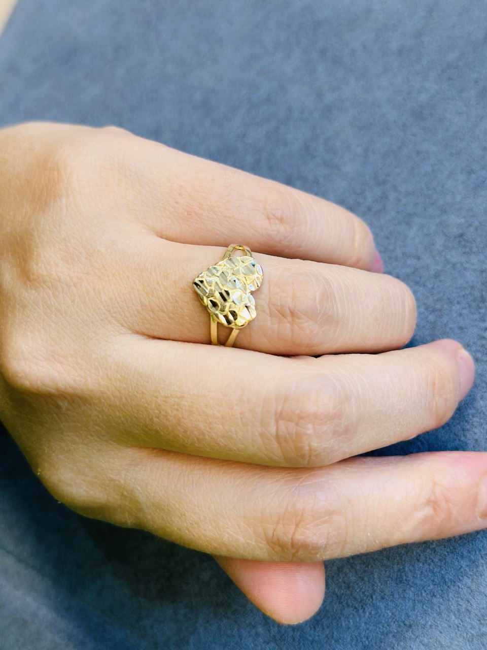 14K Gold Heart Nugget Ring - 12MM - 1