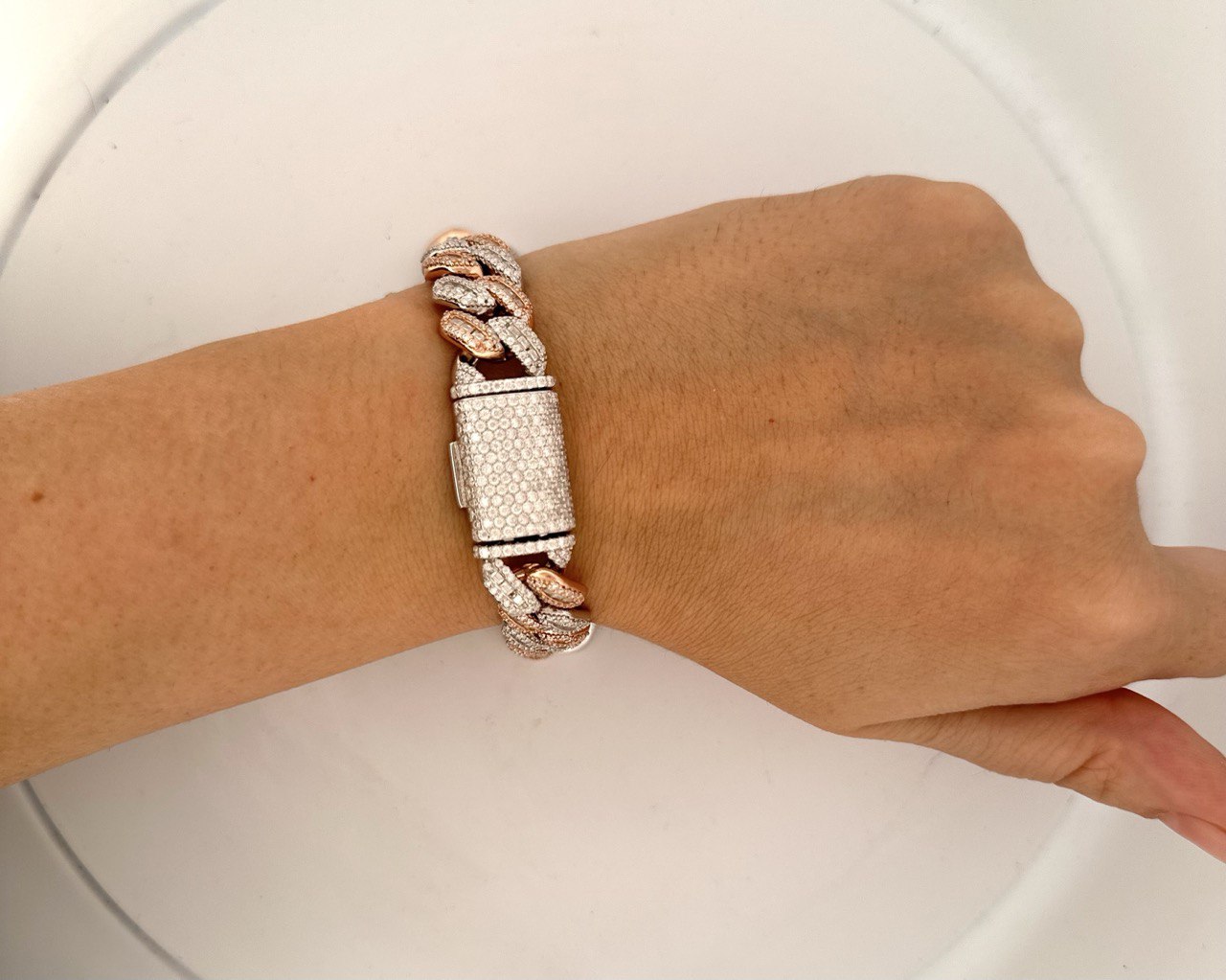 Sterling Silver Miami Cuban Bracelet- 12.10CT VVS-D Moissanite, 14MM,