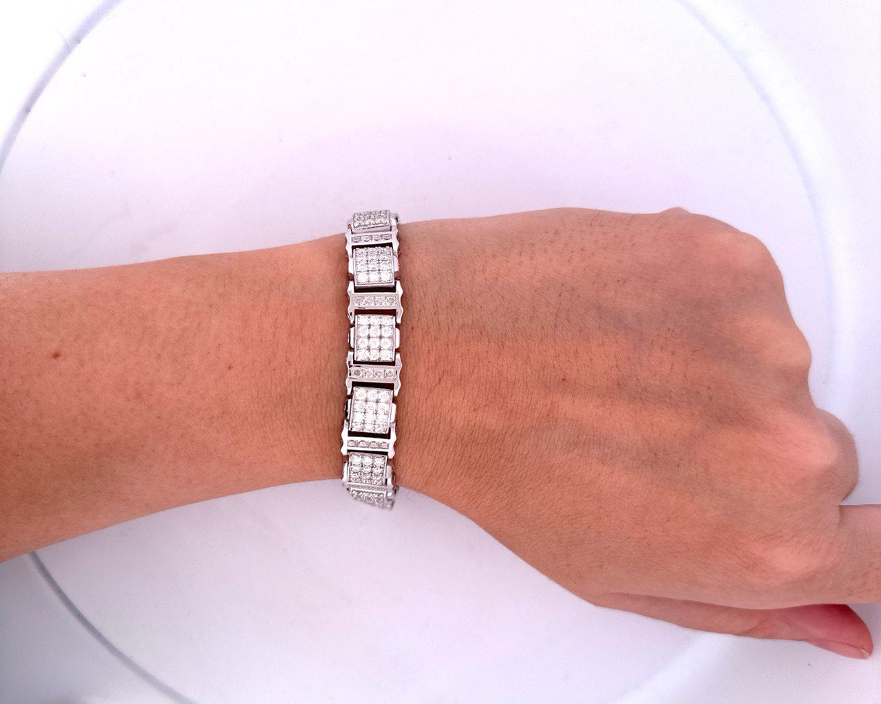 Sterling Silver Bracelet - 11mm, 10.10CT VVS Moissanite