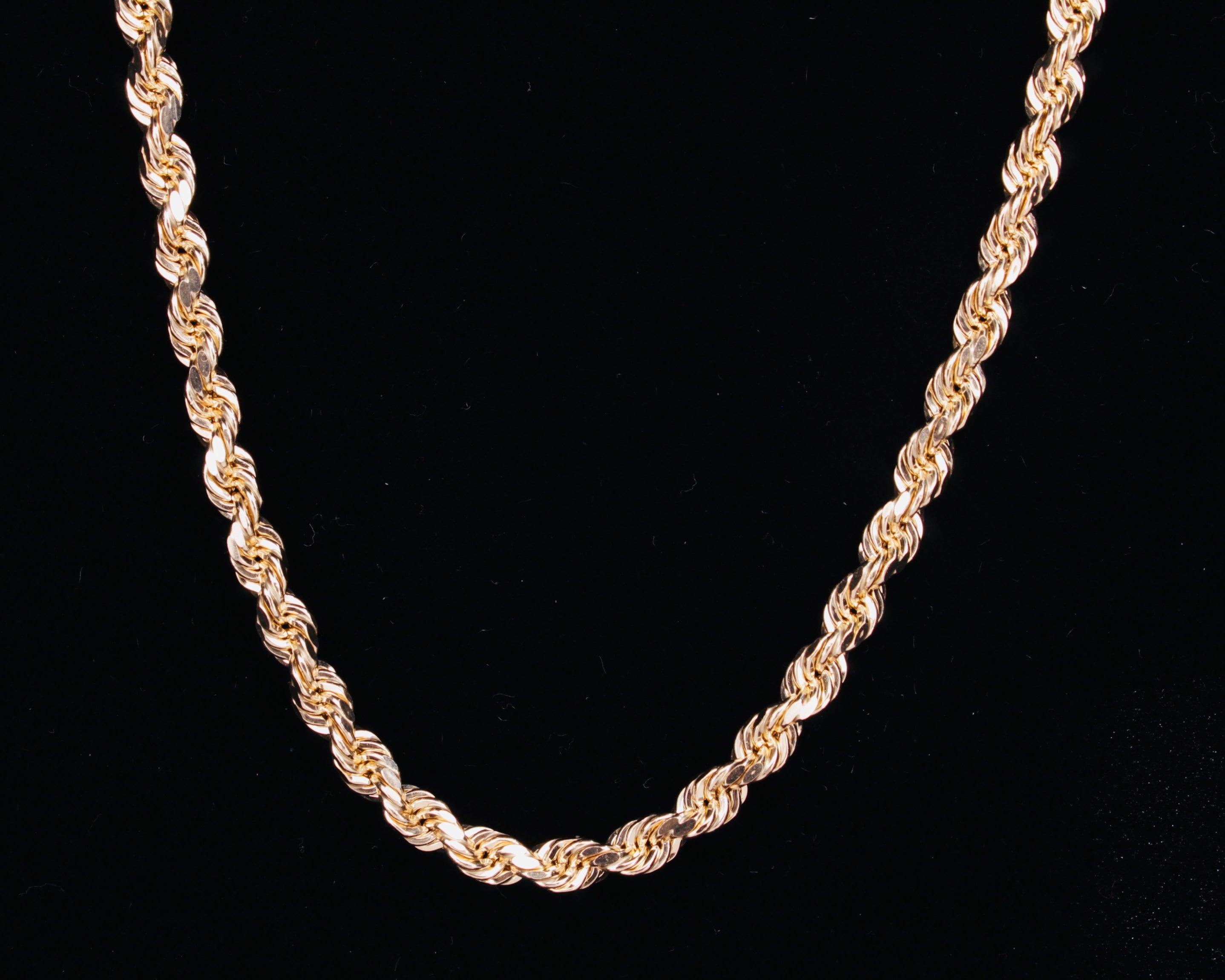10K Gold Semi Rope Chain - 4MM