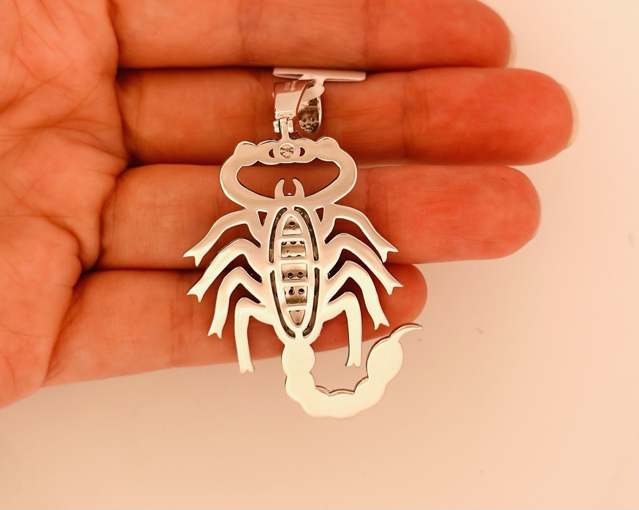 Sterling Silver Scorpion Pendant with VVS Moissanite - 2.54 Carat,