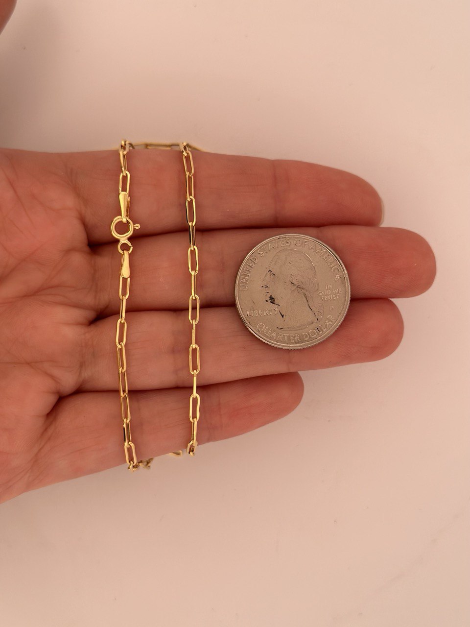 14K Solid Paperclip Chain