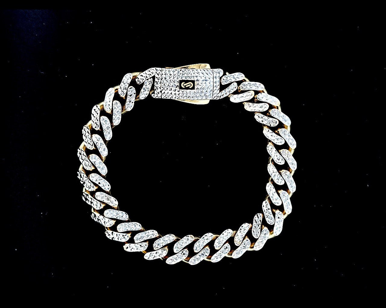 10K Monaco Miami Cuban Bracelet - Diamond Cut - 11.5MM