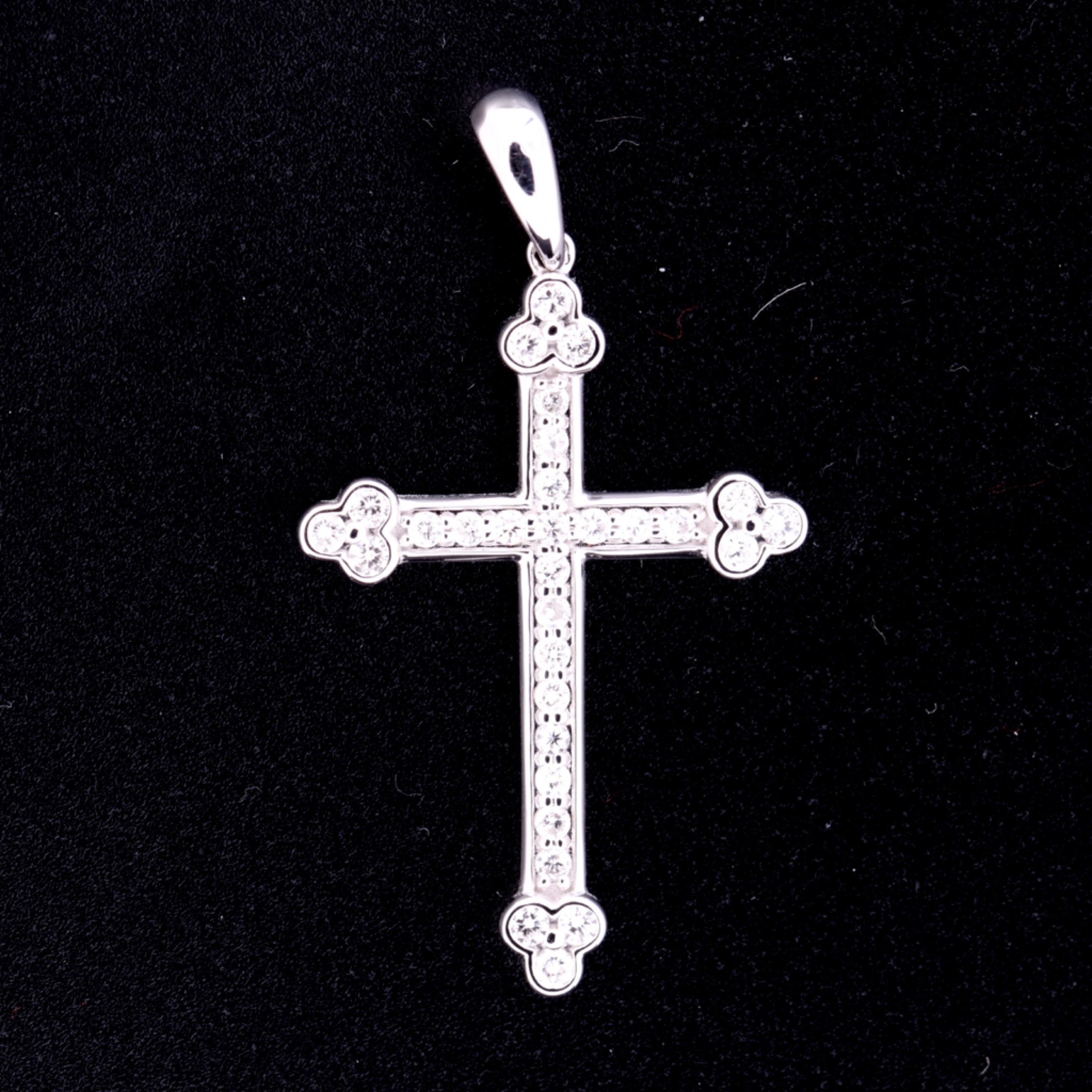 10K Yellow Gold Diamond Cross Pendant - 2
