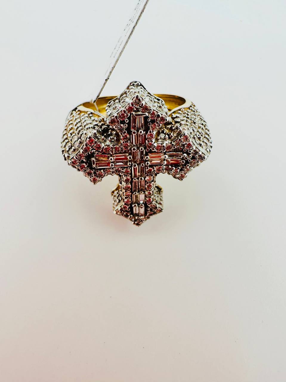 14K Cross Diamond Ring