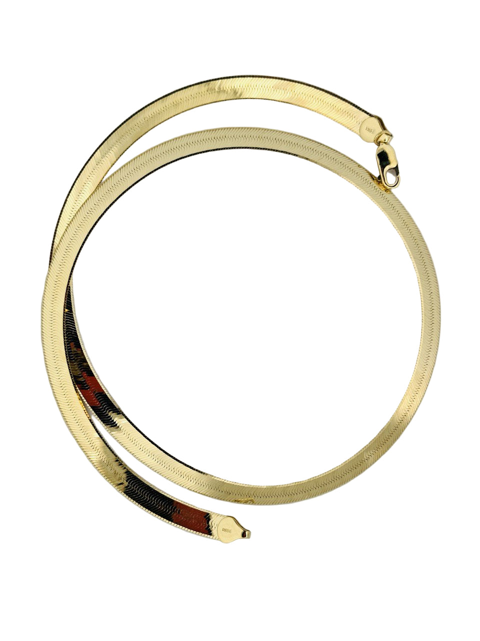 10K Yellow Gold Herringbone Chain Necklace - 7mm