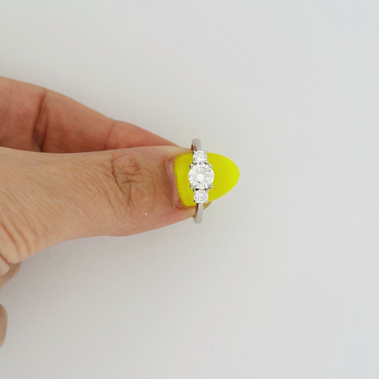 14K Gold Three-Stone Diamond Ring