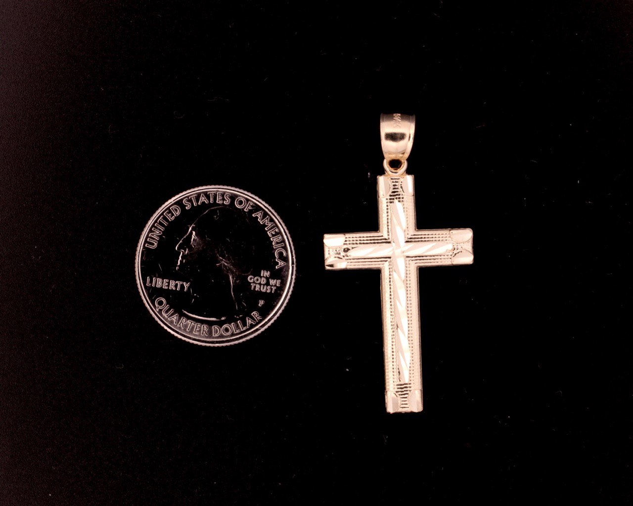 14K Gold Crucifix Pendant - 2
