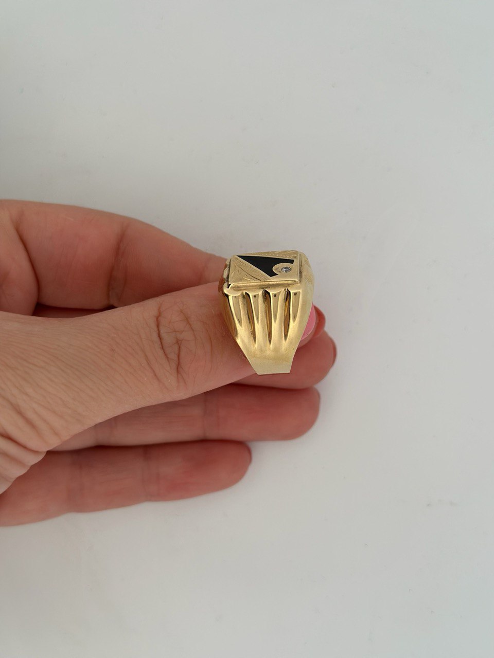 14K Gold with Onyx, Ring