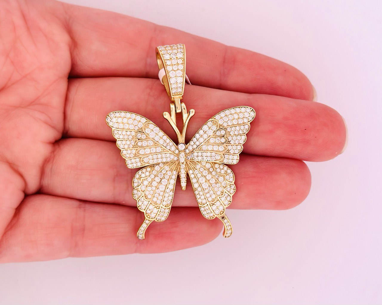 Sterling Silver Butterfly Pendant with VVS Moissanite - 2.65 Carat