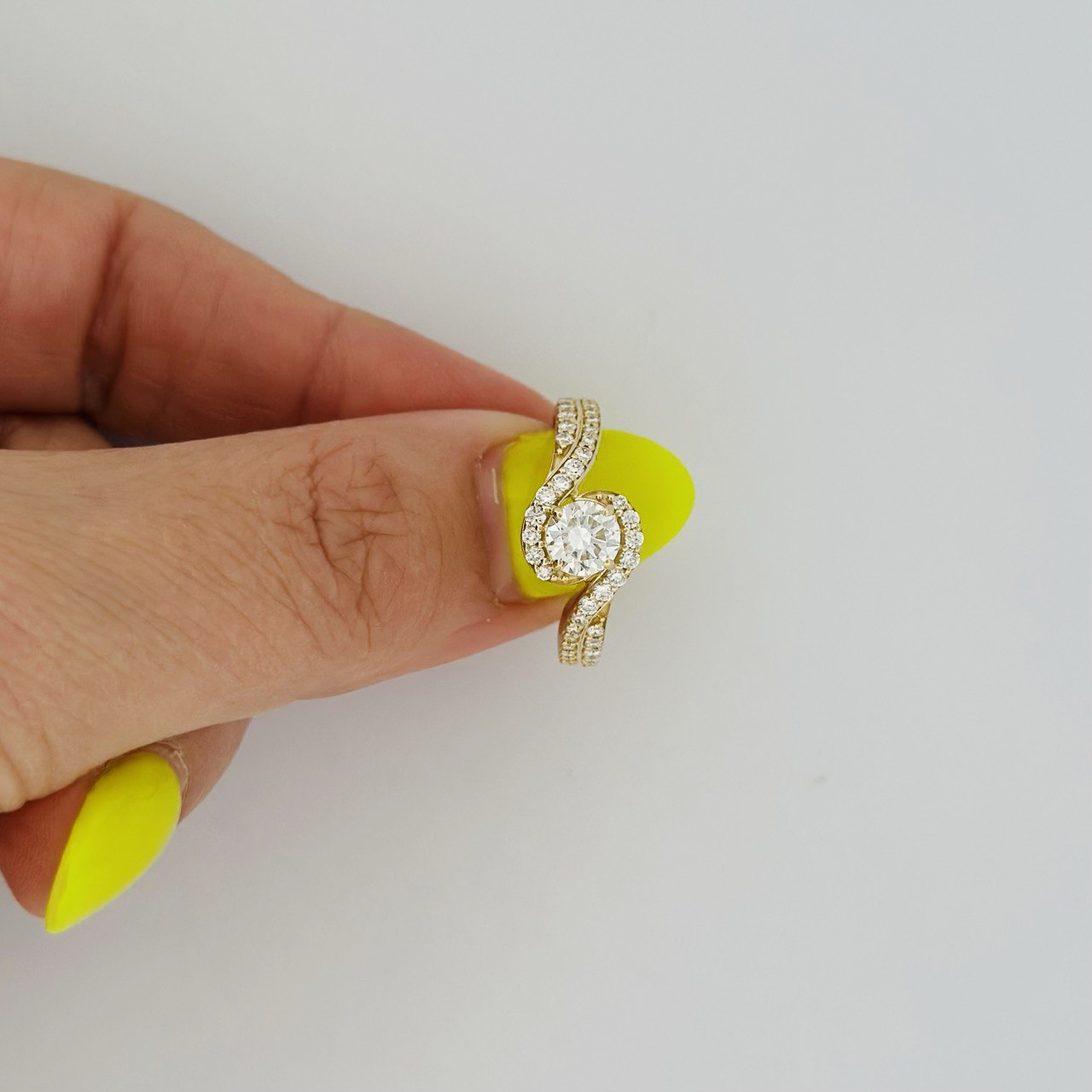 14K Gold Halo Diamond Ring