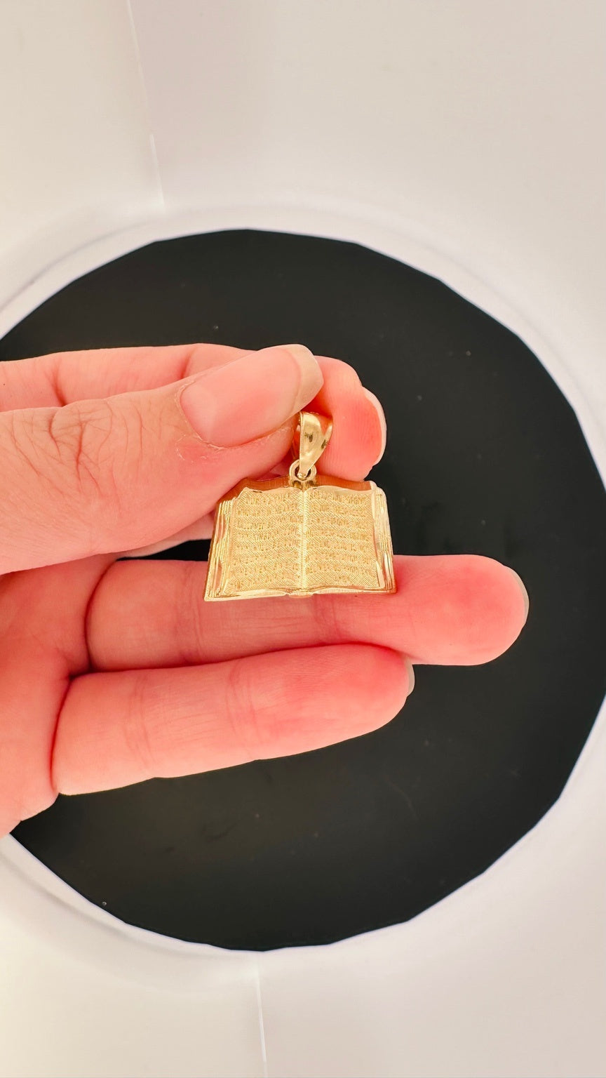 14K Yellow Gold Book Pendant