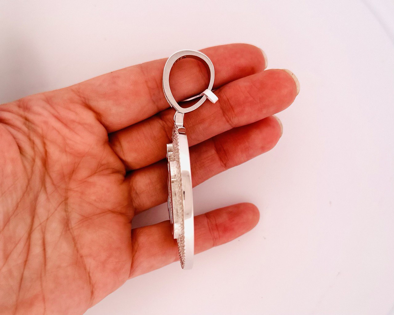 Sterling Silver Allah Pendant with VVS Moissanite - 8.8 Carats