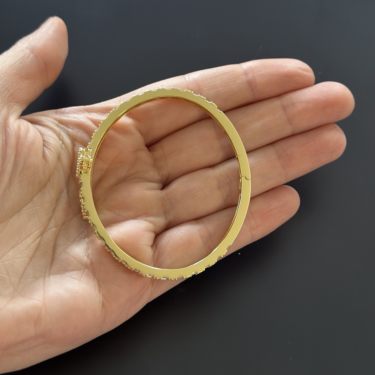 Sterling Silver Bangle Bracelet with VVS Moissanite Stones, 4.32 Total Carats