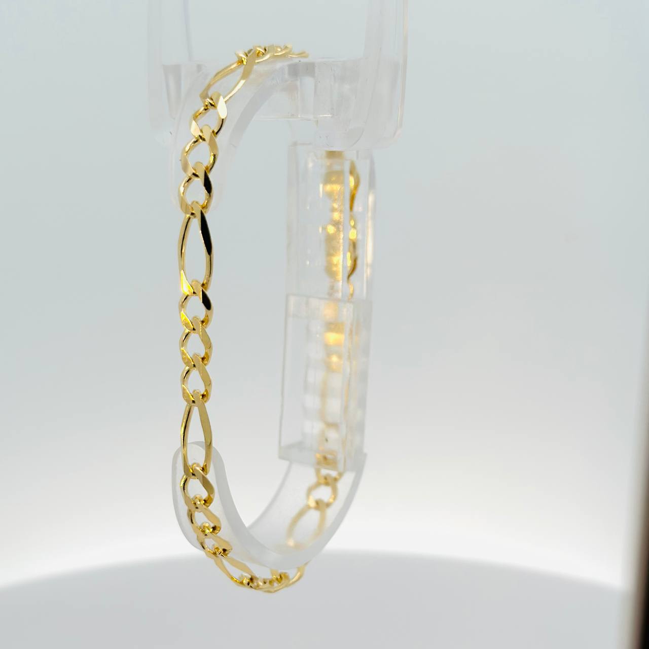 14K Solid Yellow Gold Figaro Chain Bracelet – 3.5mm