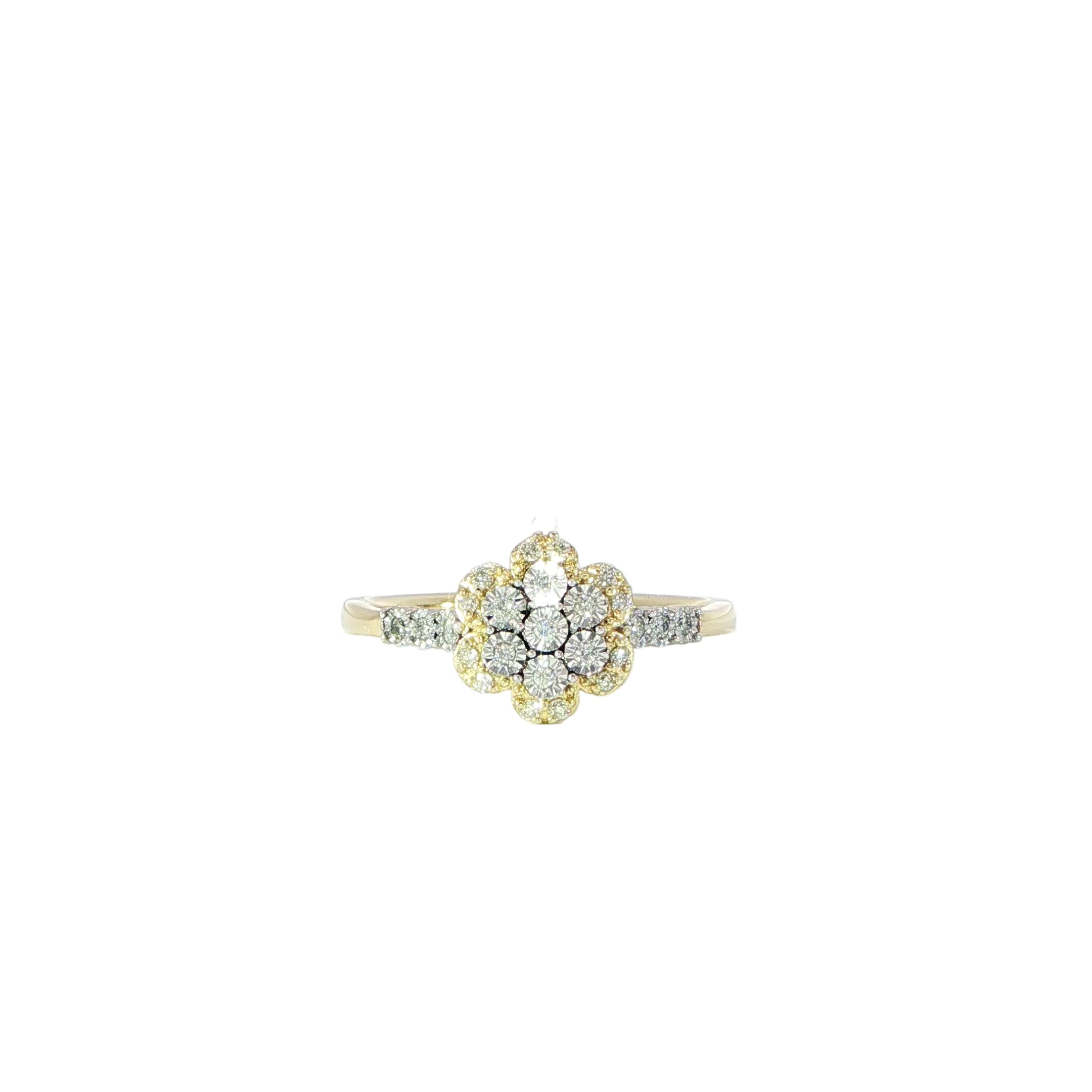 Video of gold flower ring with diamonds
