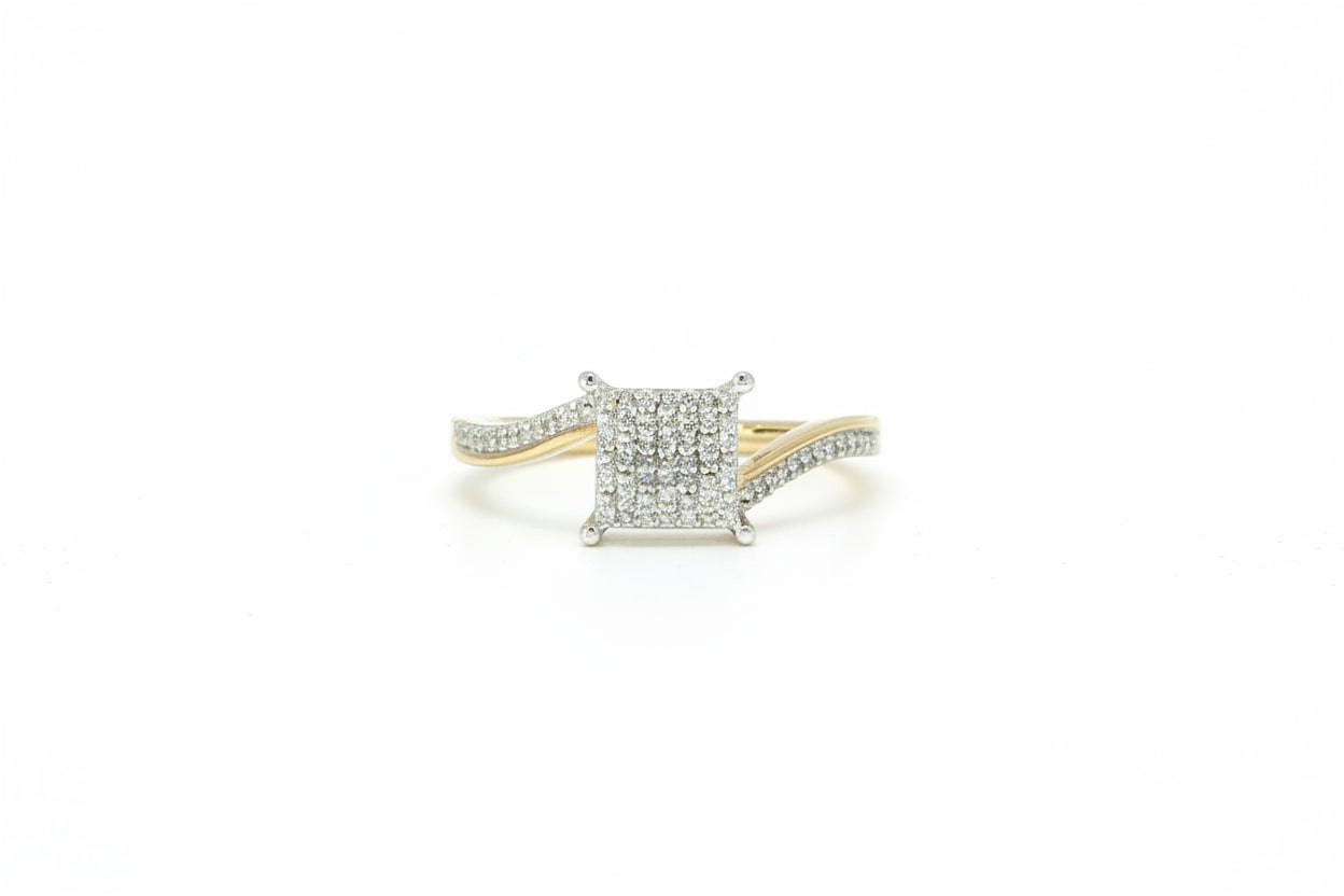 10K Gold Square Pave Composite Engagement Ring Video
