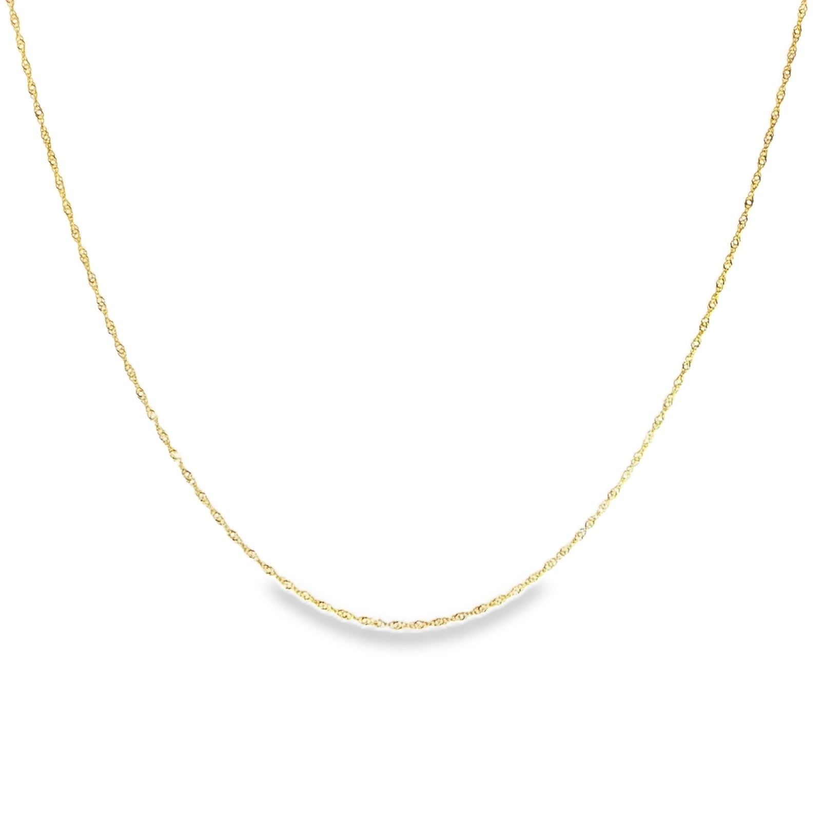 Fine 14K Yellow Gold Singapore Chain Necklace 1.5MM
