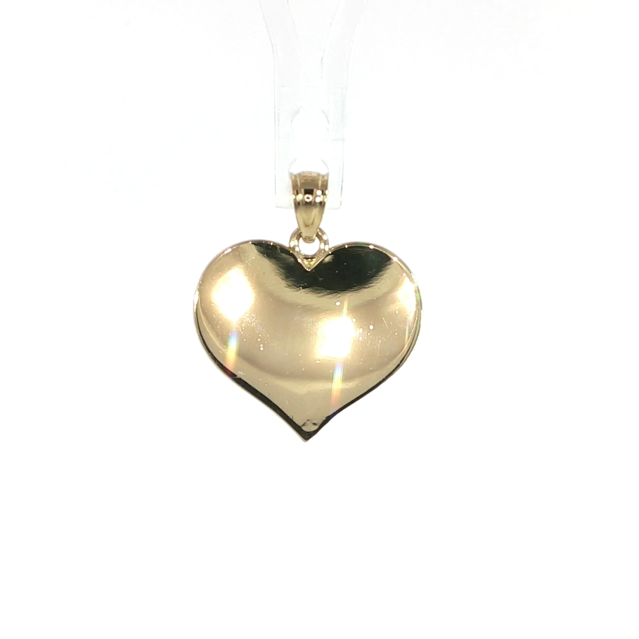 Small 15MM gold heart pendant with smooth engravable surface