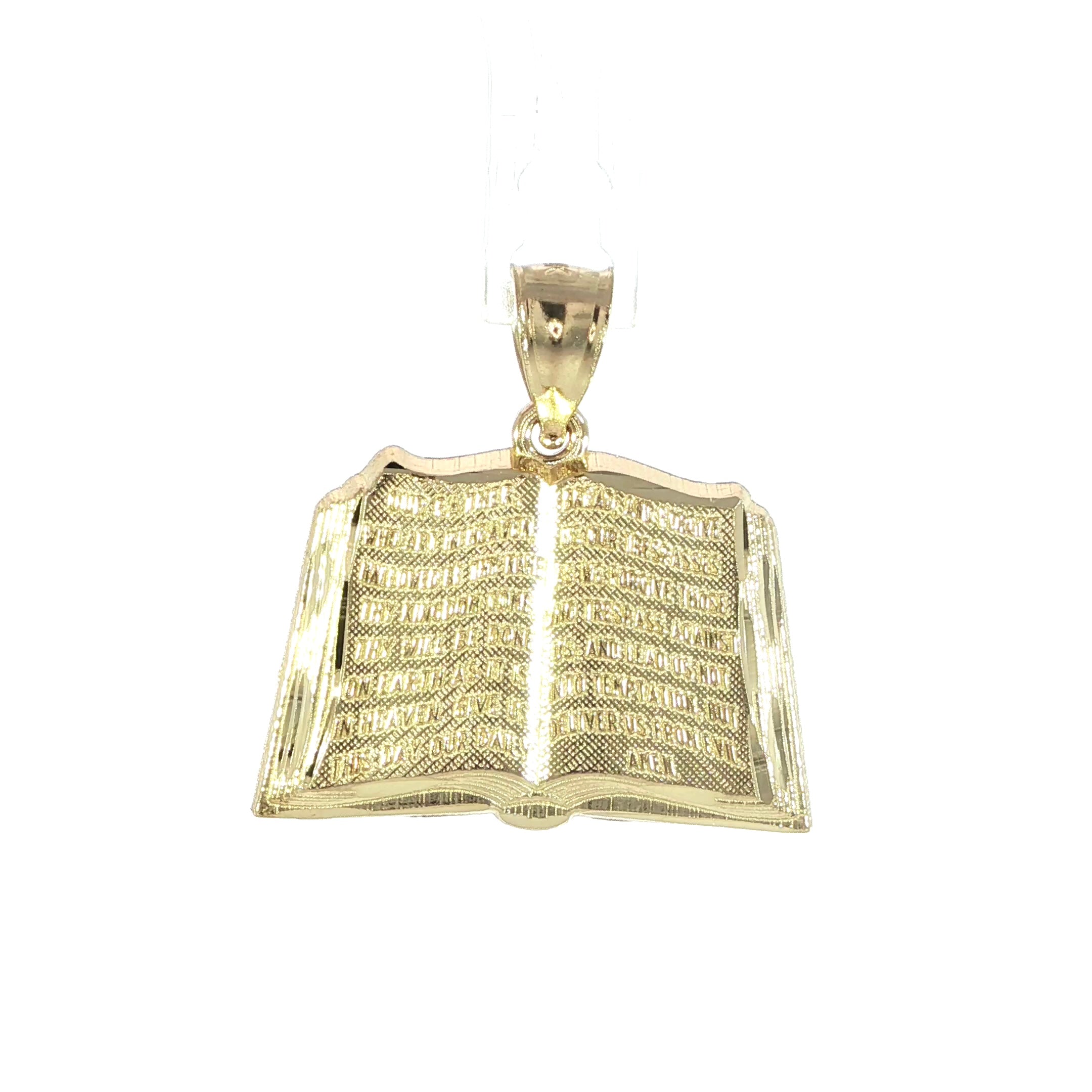 Religious 14K Yellow Gold Pendant Featuring The Lord's Prayer