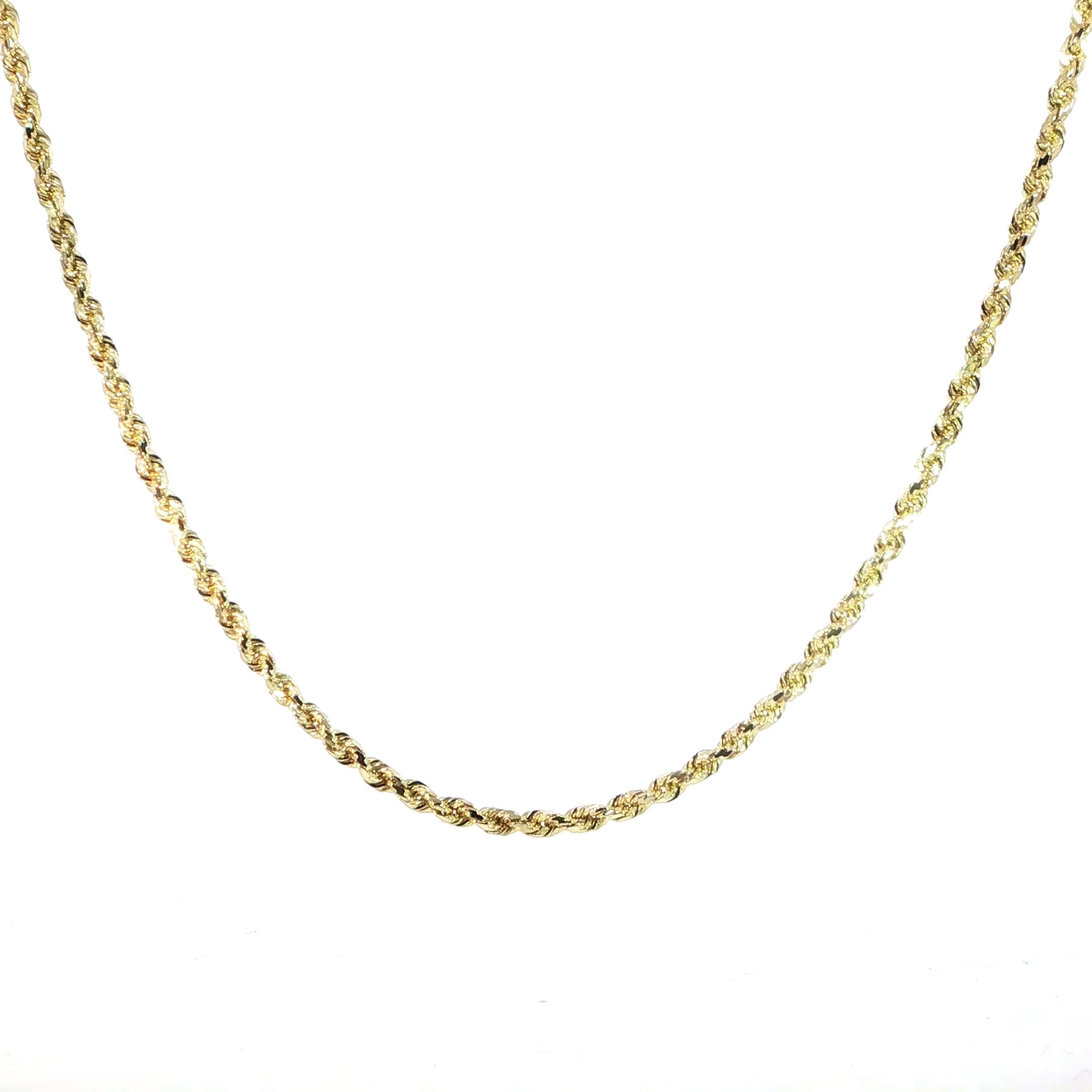 Premium 14K Yellow Gold Rope Chain for Men and Women
