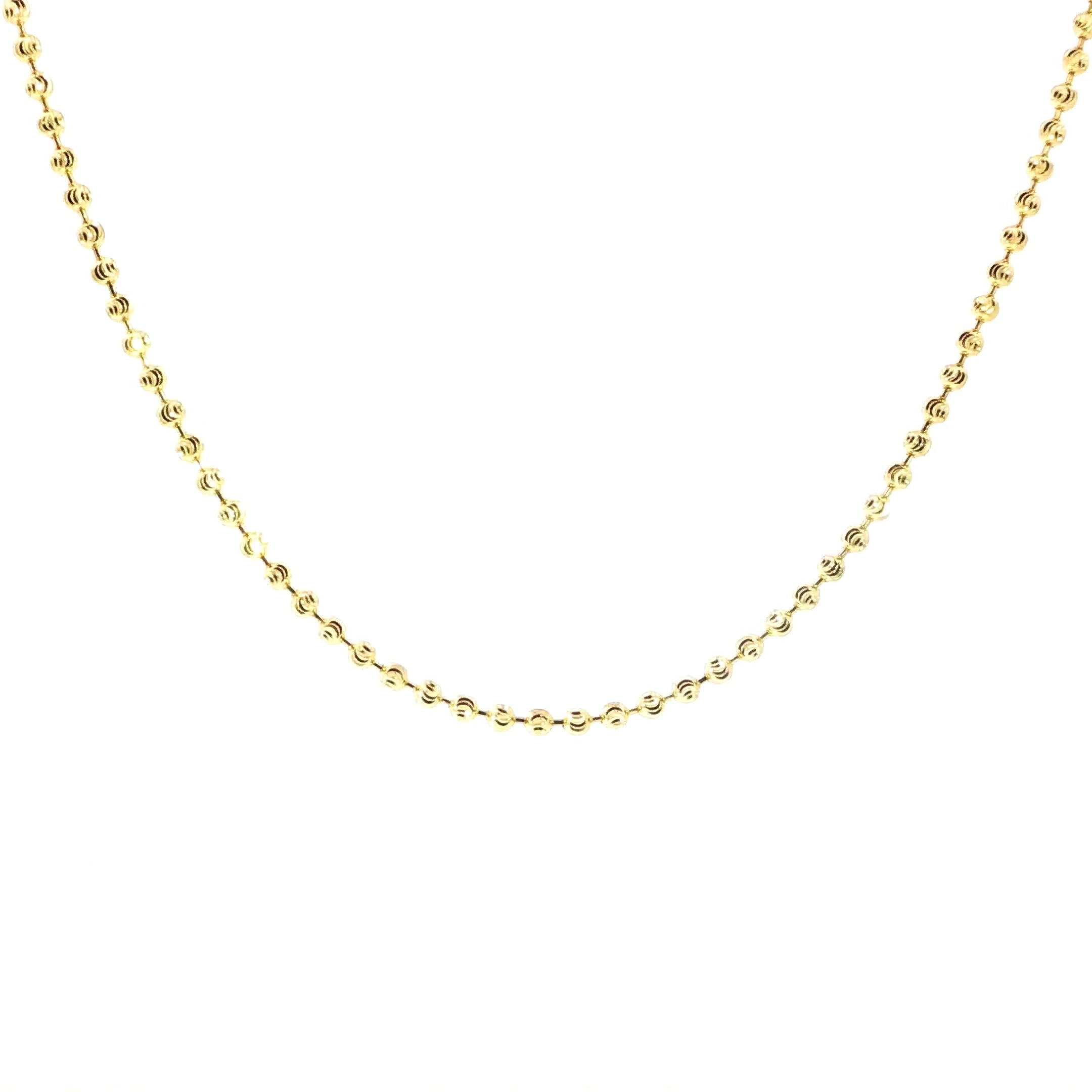 3.4MM 14K Yellow Gold Diamond-Cut Station Necklace