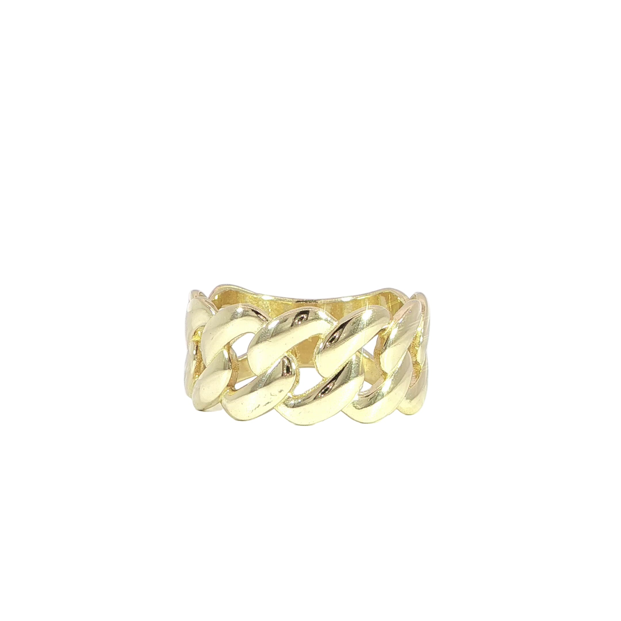 Video of 14K yellow gold cuban link style ring