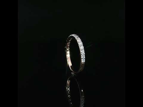 Upright view showing the diamond-set upper section meeting the polished shoulder.