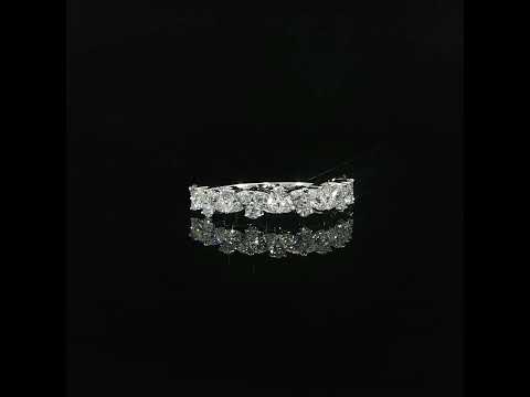 White gold multi-shape band featuring approximately 0.82–0.88 CTW of lab-grown diamonds, viewed from the front.