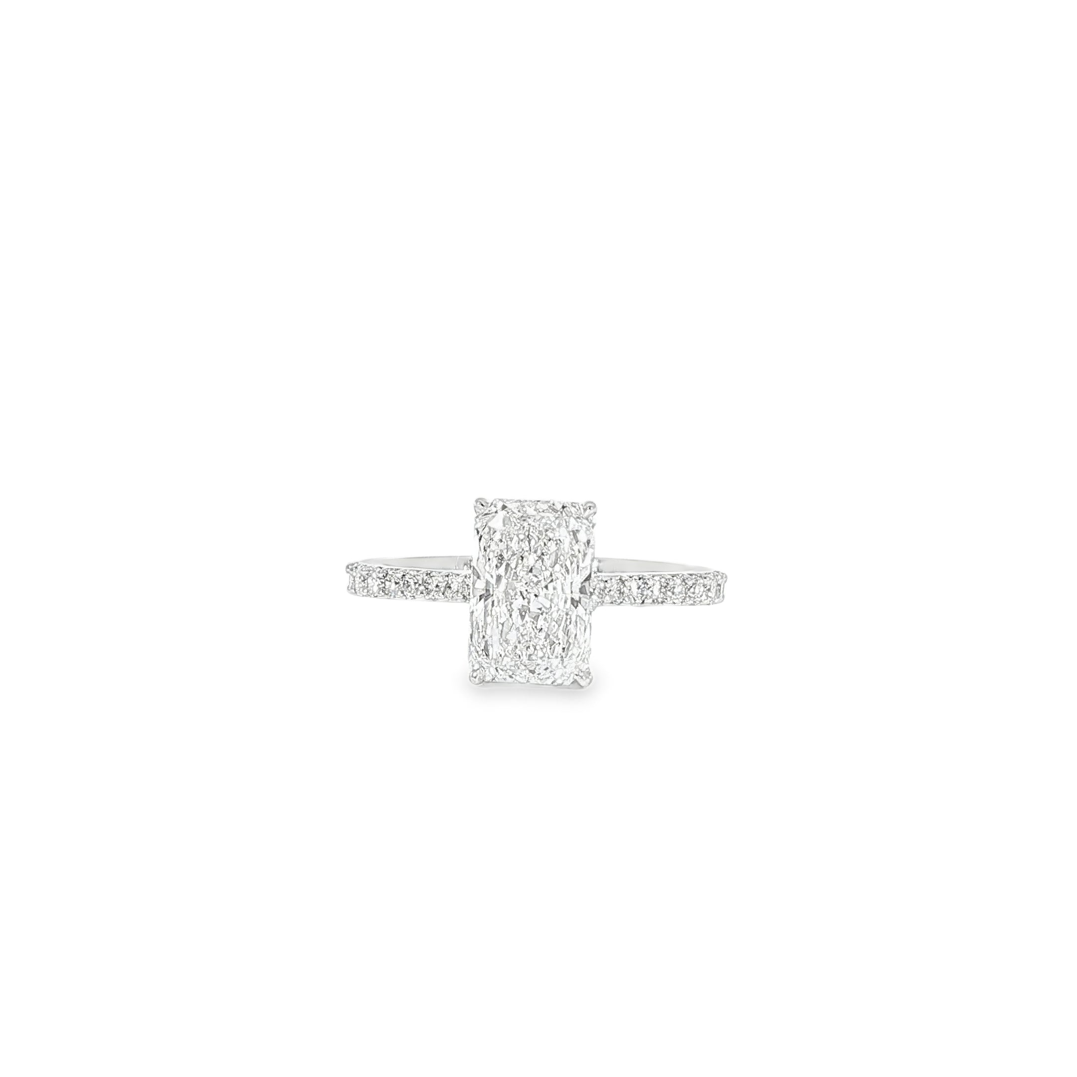 14K white gold radiant engagement ring detailed video