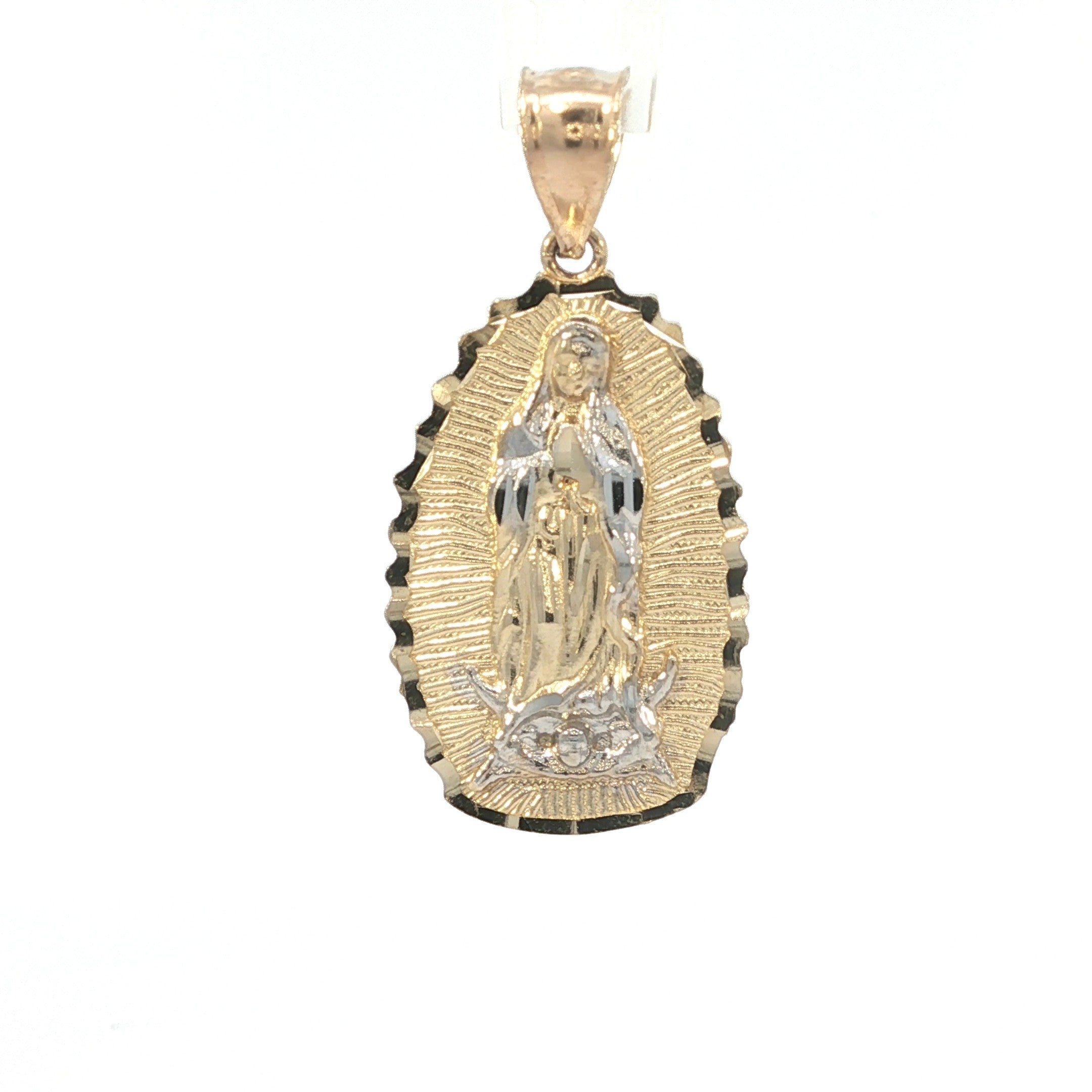Two-tone Marian pendant crafted in genuine 14K gold