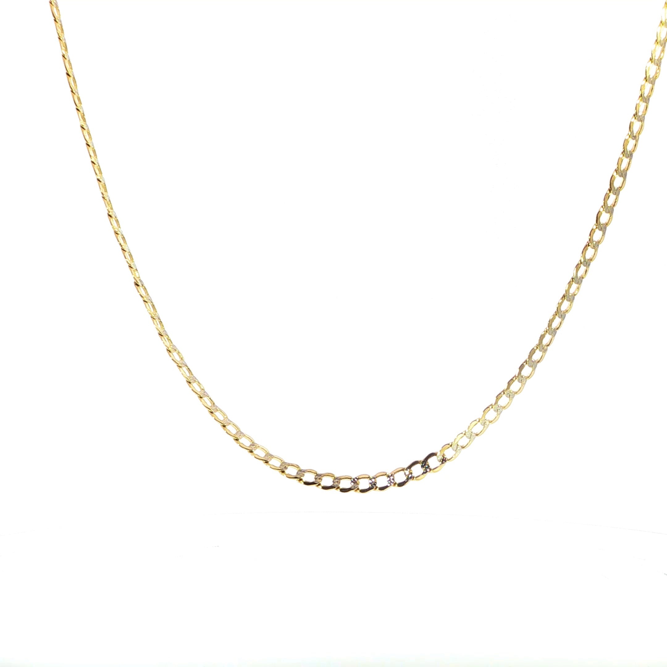 Classic 14K Yellow Gold Curb Chain Necklace 4MM