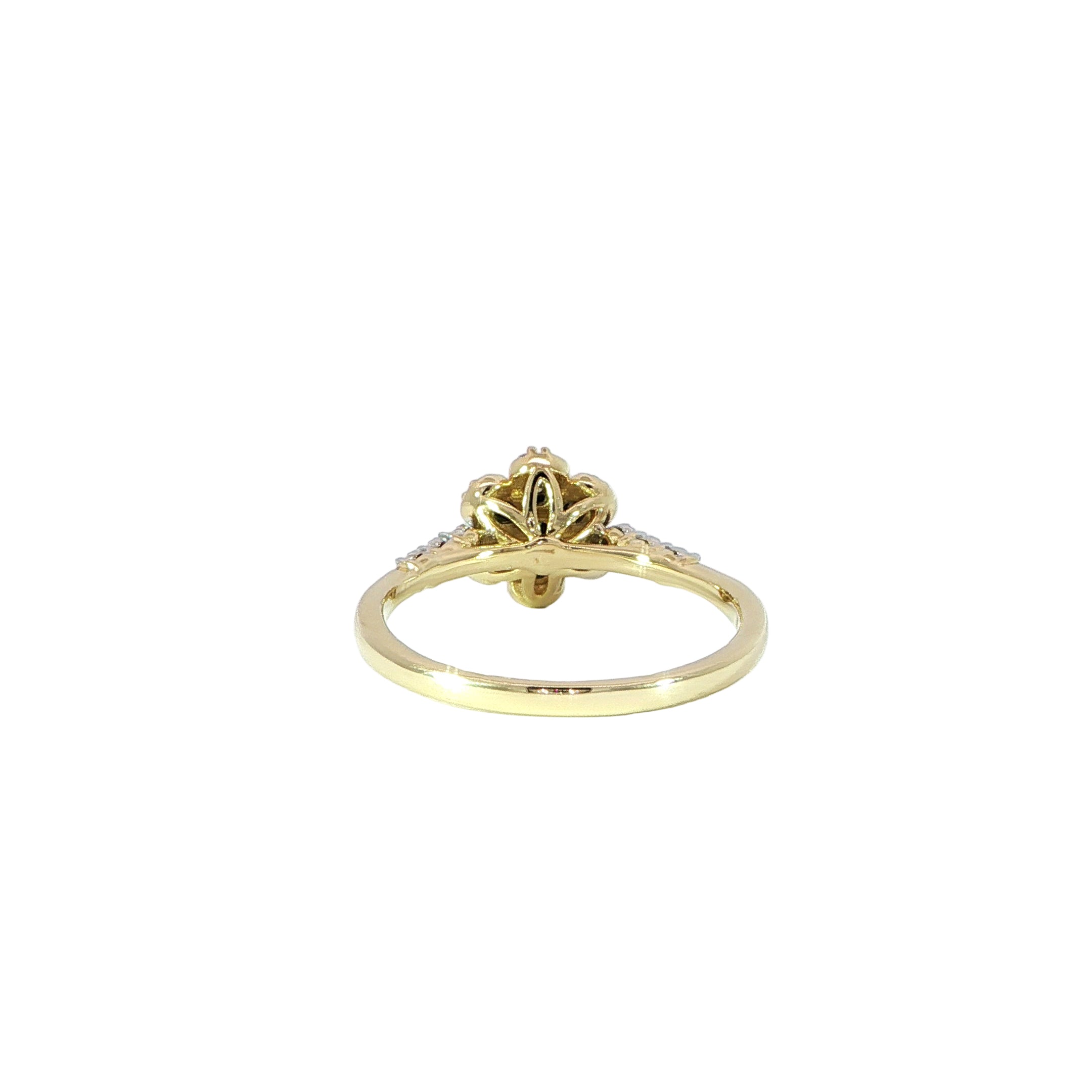gold promise ring with diamonds back