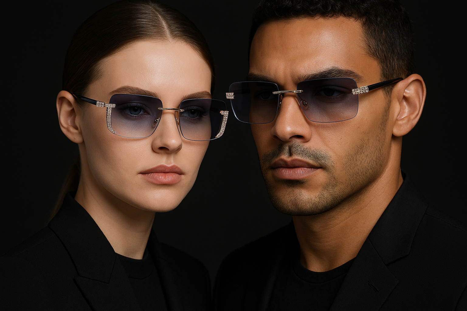 Rimless moissanite sunglasses collection